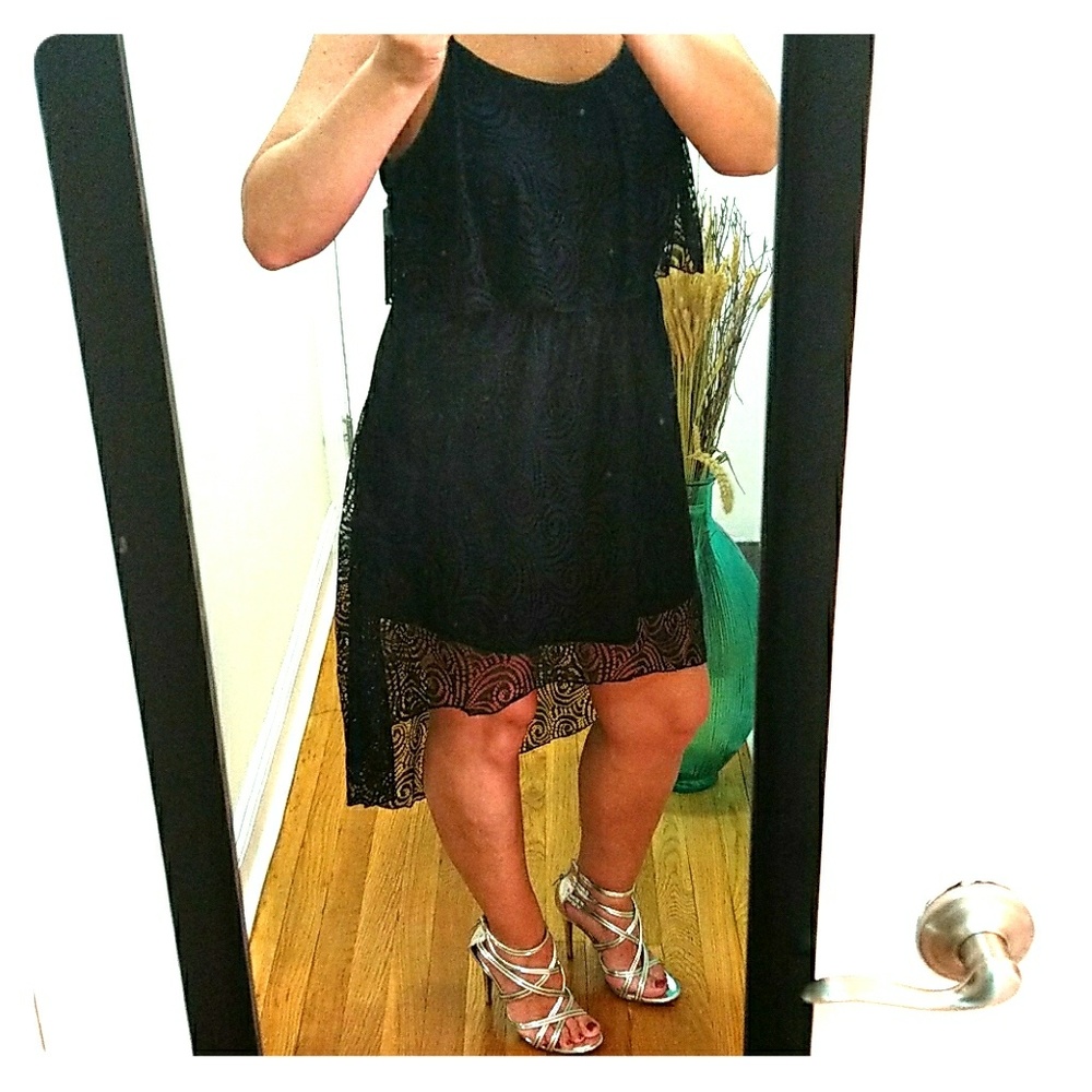 NWT! SEXY BLACK LACE ☀DRESS!! SZ LG 7-9 - Picture 3 of 4