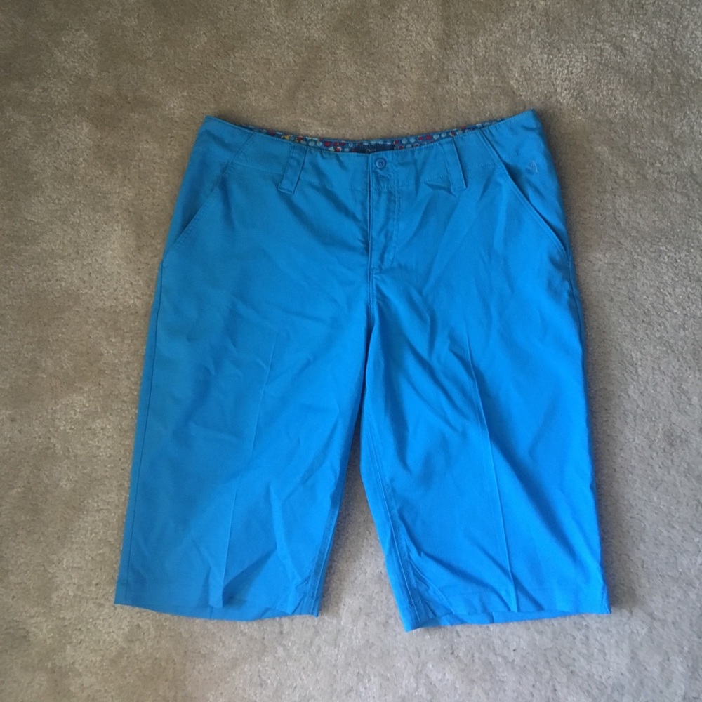 blue women's golf shorts