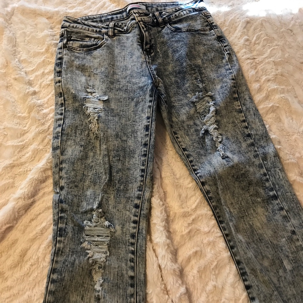 Charlotte Russe skinny acid washed jeans