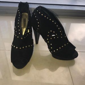 Black Steve Madden Booties With Gold Studs - image 1