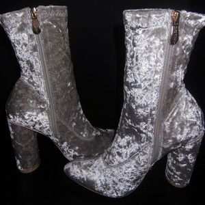 Shiny Planetary Ankle Boots With Gold Zipper