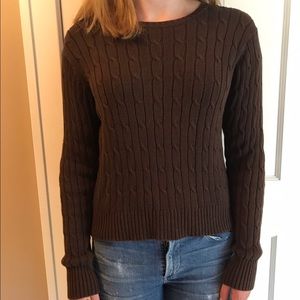 J. McLaughlin brown cable knit sweater