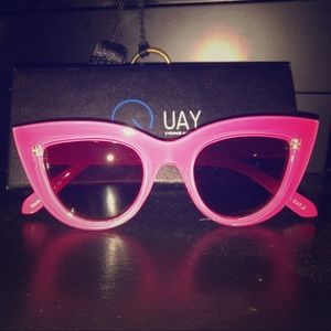 Quay Eyeware Australia Hot Pink Cat-eye Sunglasses