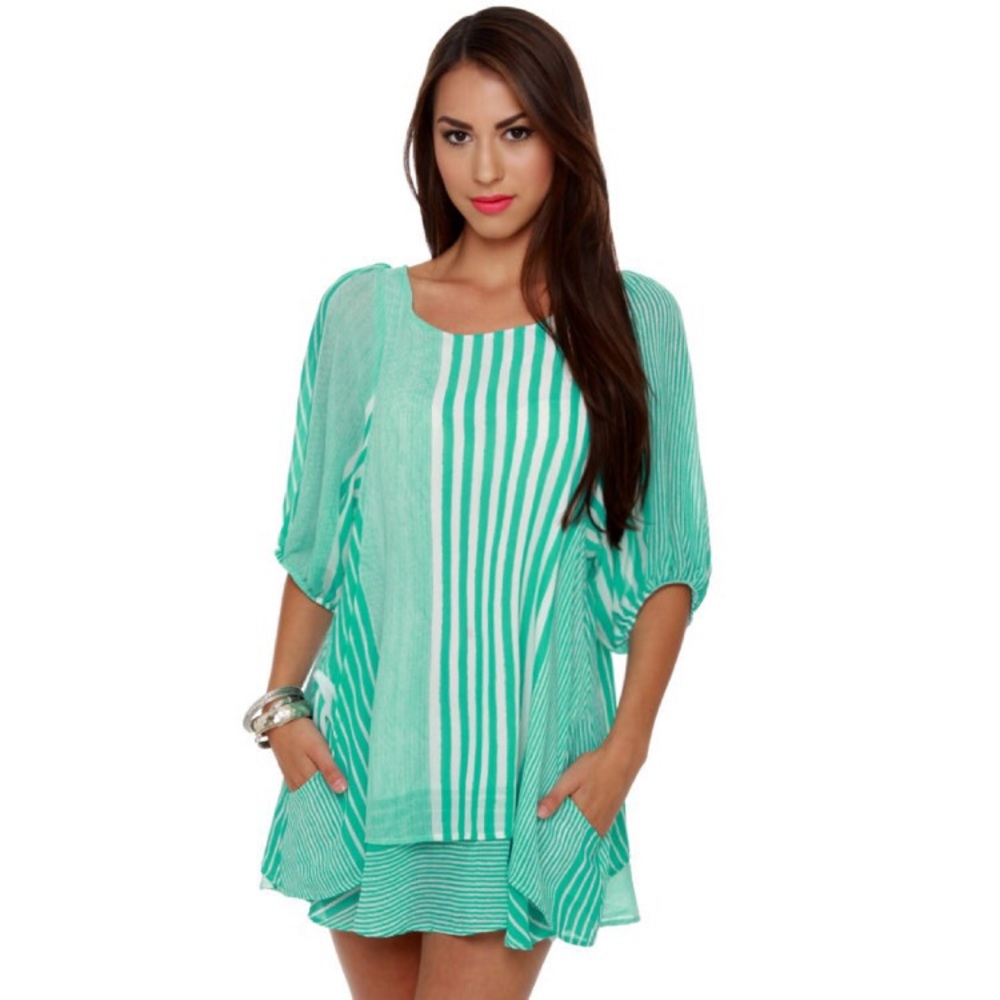 Mint Green Stripe Dress