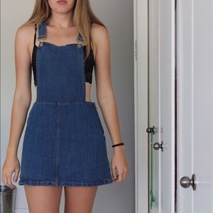 Boohoo Denim Pinafore Dress