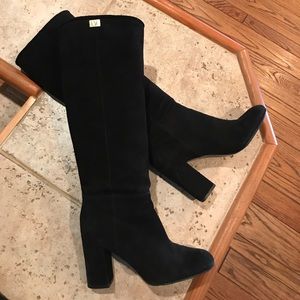 Diane Von Furstenberg Black Knee High Suede Boots