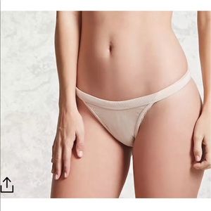 NWT! Forever 21 Ribbed Bathing Suit Bottoms (Nude)
