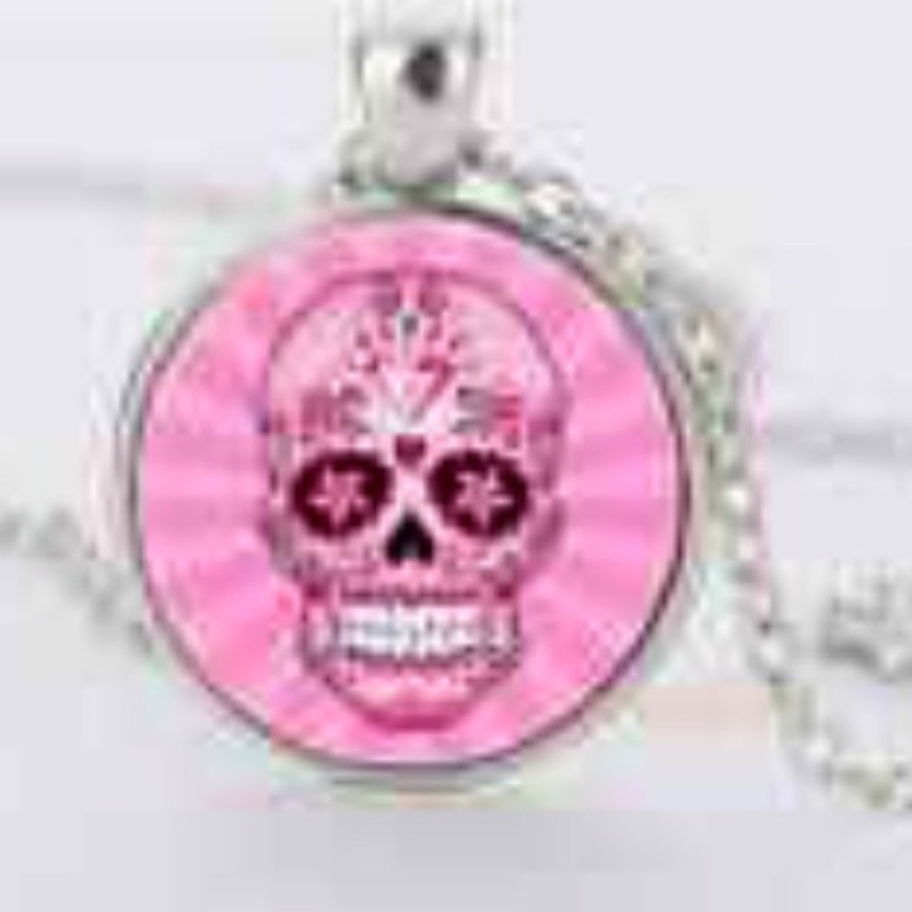 🆕 Sugar Skull Cabochon Pendant Necklace