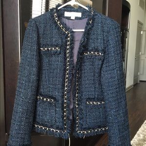 Tweed blazer w/gold trim