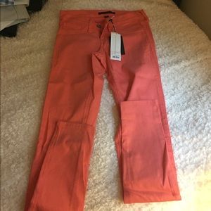 Coral/pink jeans