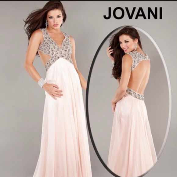 Jovani Open Back Pink Dress - Picture 1 of 6