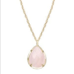 EUC Kendra Scott Gold Kiri Necklace Rose Quartz