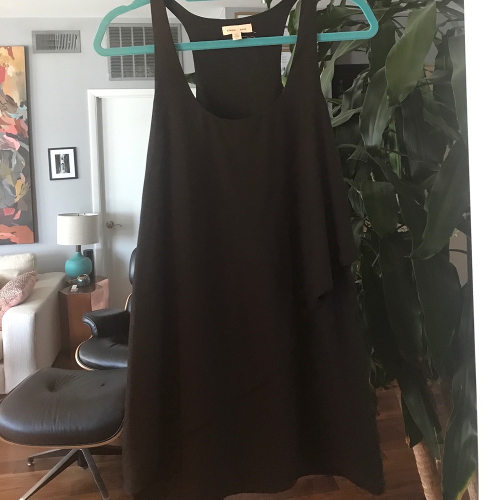 Black tank dress with floating layer