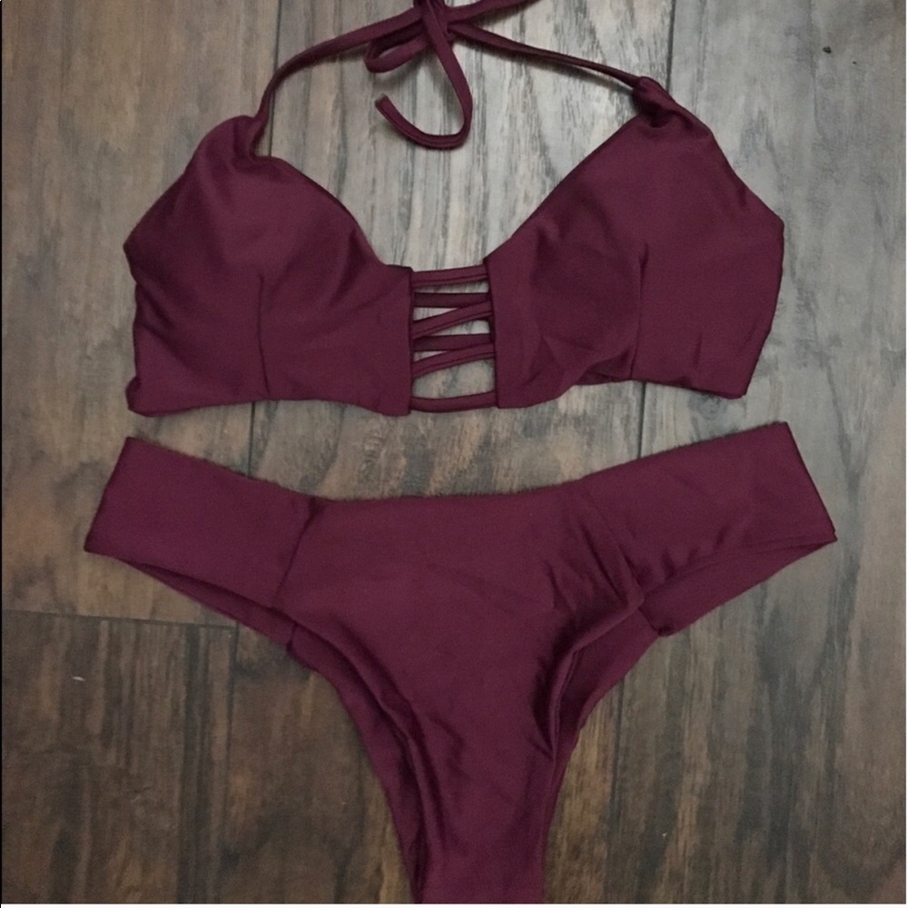 Instock Nicole Wine strap bikini swimsuit - Picture 2 of 6