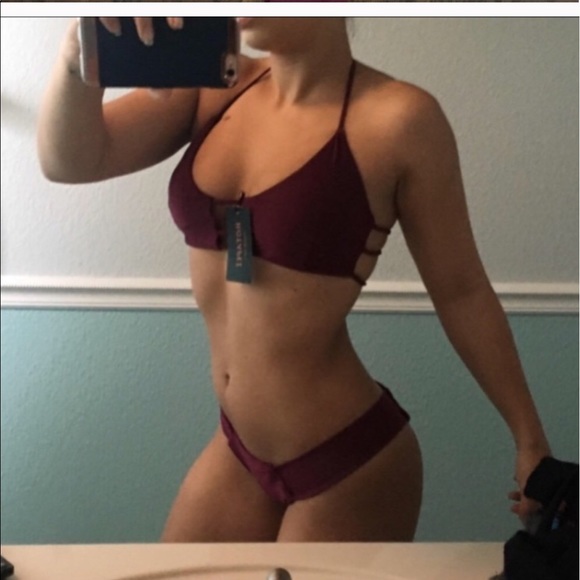 Instock Nicole Wine strap bikini swimsuit - Picture 3 of 6