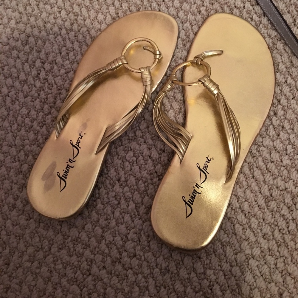 Gold sandals never worn before