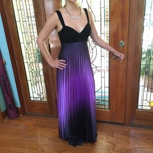 Simply Elegant Purple Pleated Skirt Gown