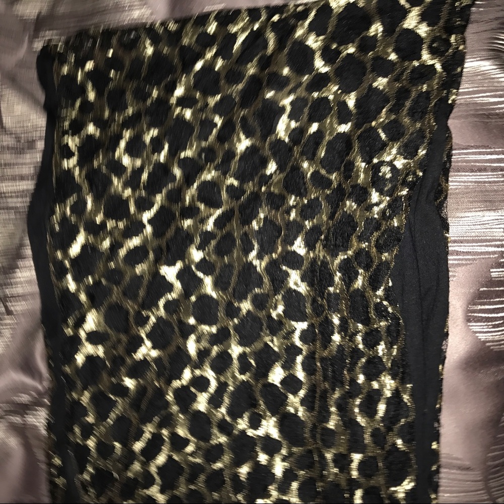 Black & Gold Lace Infinity Scarf Wrap