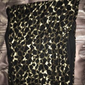 Black & Gold Lace Infinity Scarf Wrap
