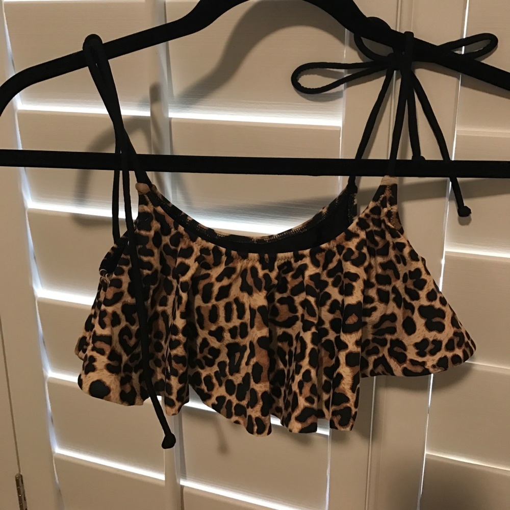 VS PINK leopard swim top
