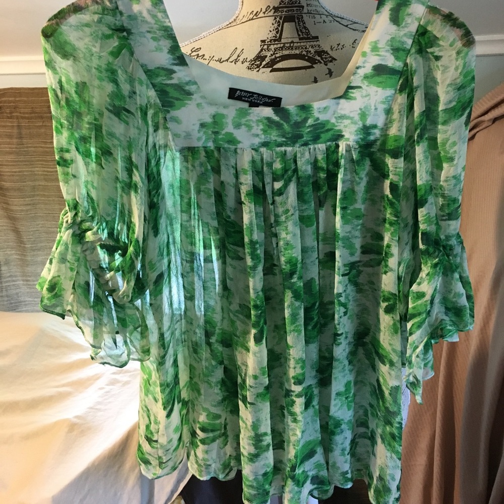 Betsy Johnson flowy blouse.