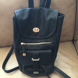 Candie's Black Faux Leather / Pleather Backpack