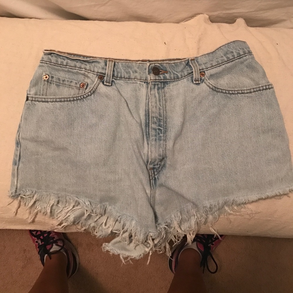 Levi's high waisted cutoff jean shorts