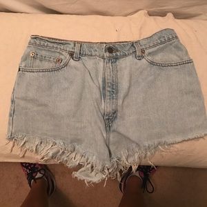 Levi's high waisted cutoff jean shorts