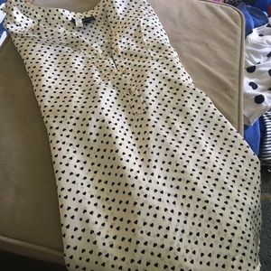 Limited black white blouse with black hearts