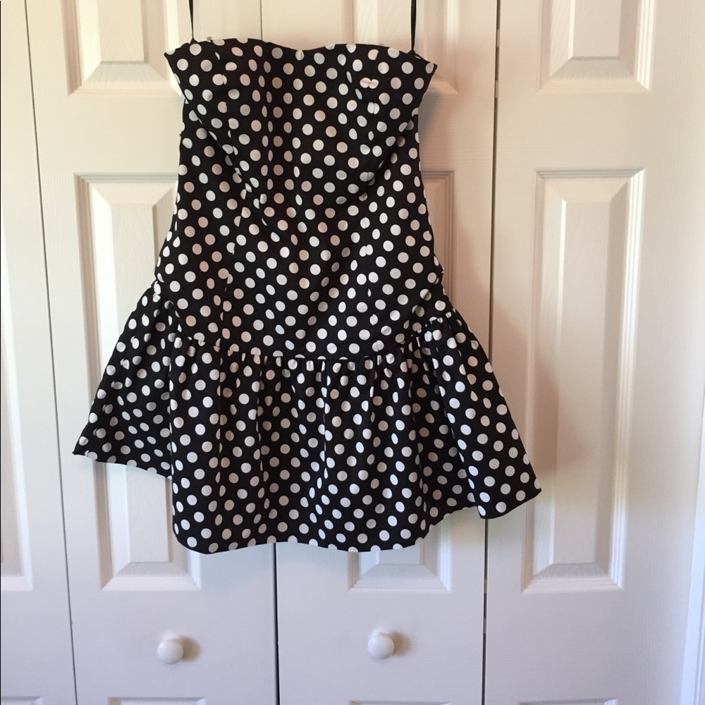 Papaya Black with White Polka Dots Dress