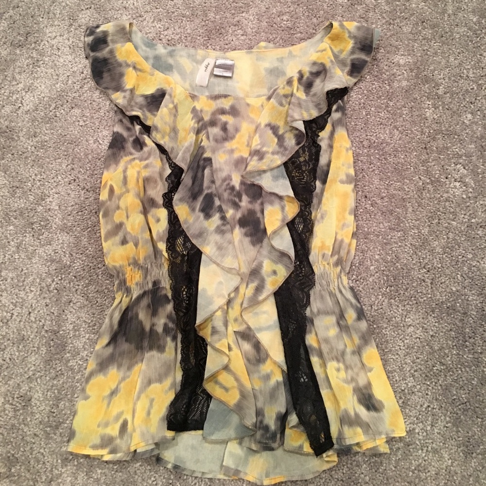 Tie dye ruffle tank top
