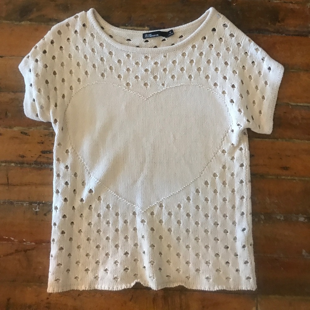 Dear Creatures Heart Knit Short Sleeve Sweater ❤️
