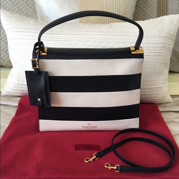 big breast clips valentino handbag striped
