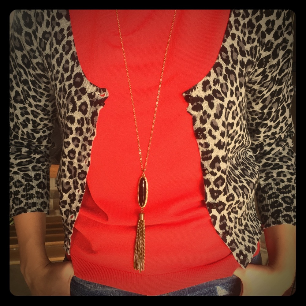 Black and grey leopard cardigan
