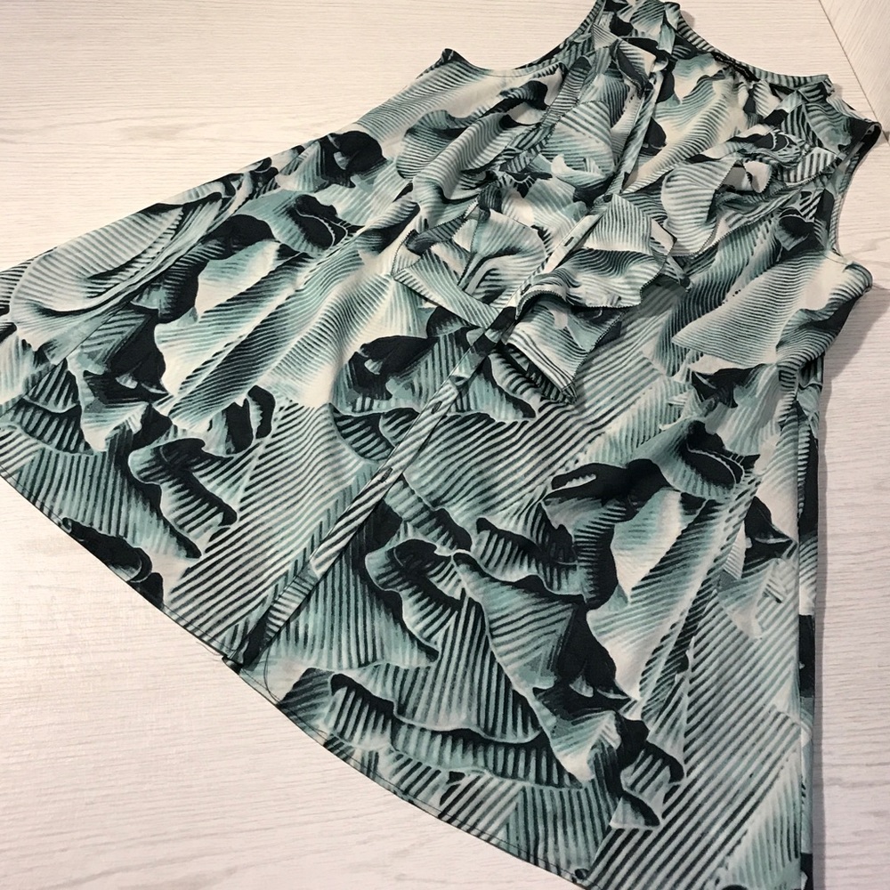 New York & Company 3D Ruffle Print Blouse
