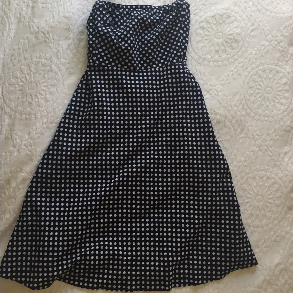 J. Crew Polka dot strapless dress