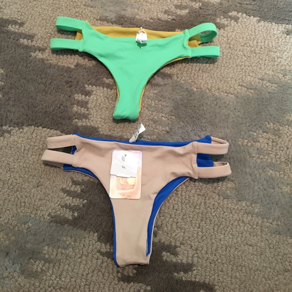 San Lorenzo Reversible Cheeky Cutout Bikini Bottom