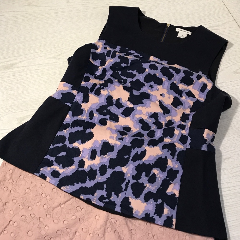 Club Monaco Leopard Peplum Top w/ exposed zip 10