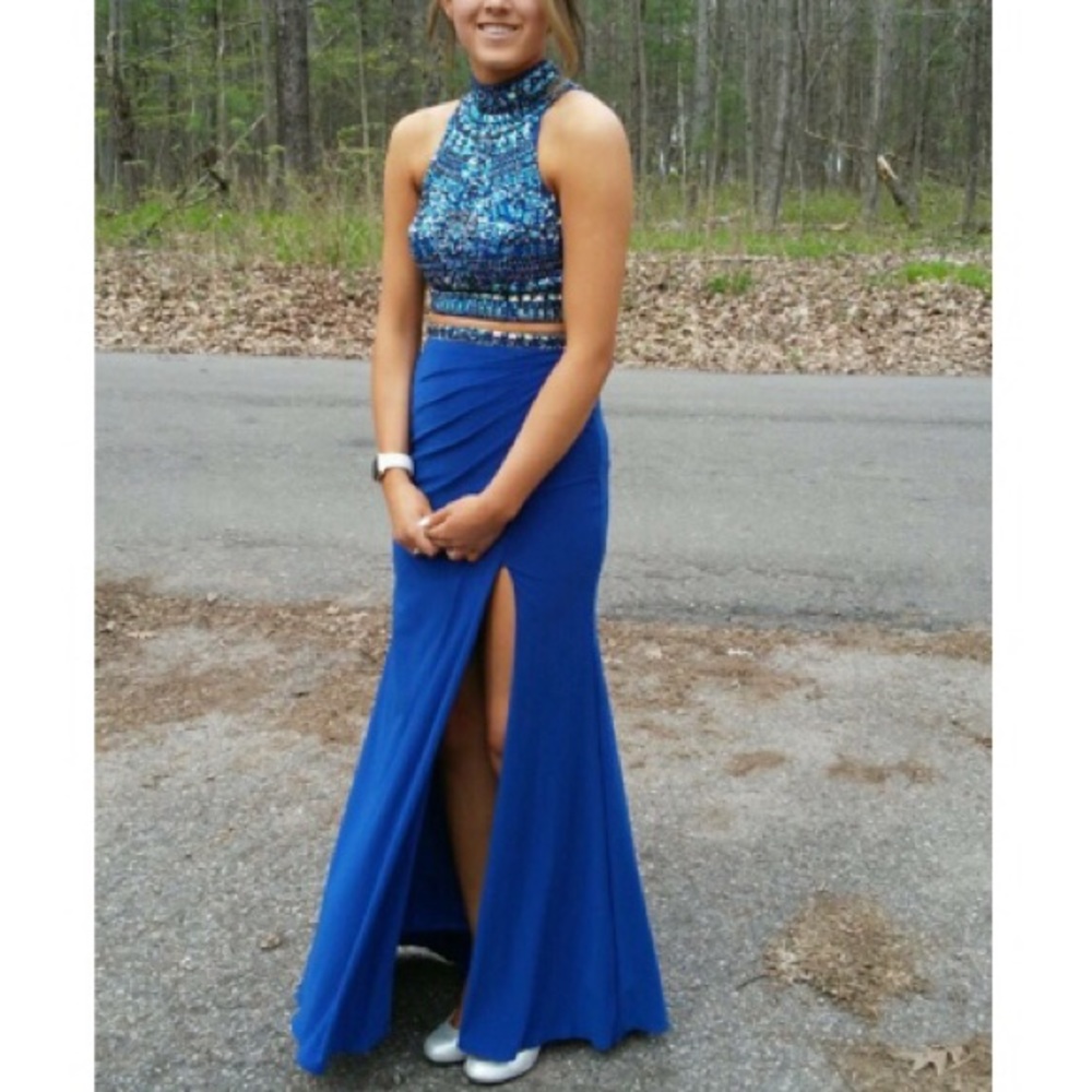 Sherri Hill Royal Blue 2 piece Prom Dress