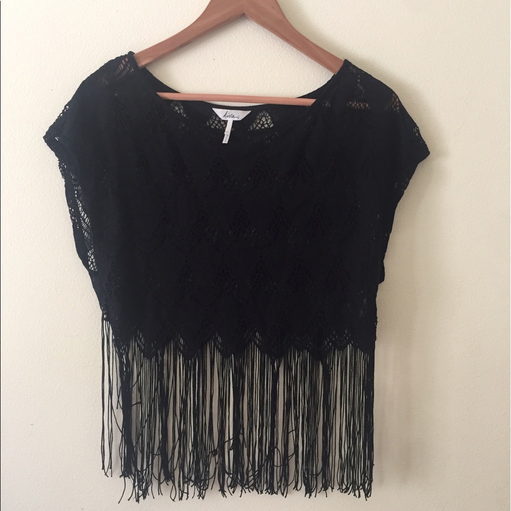 Black Fringe Shirt