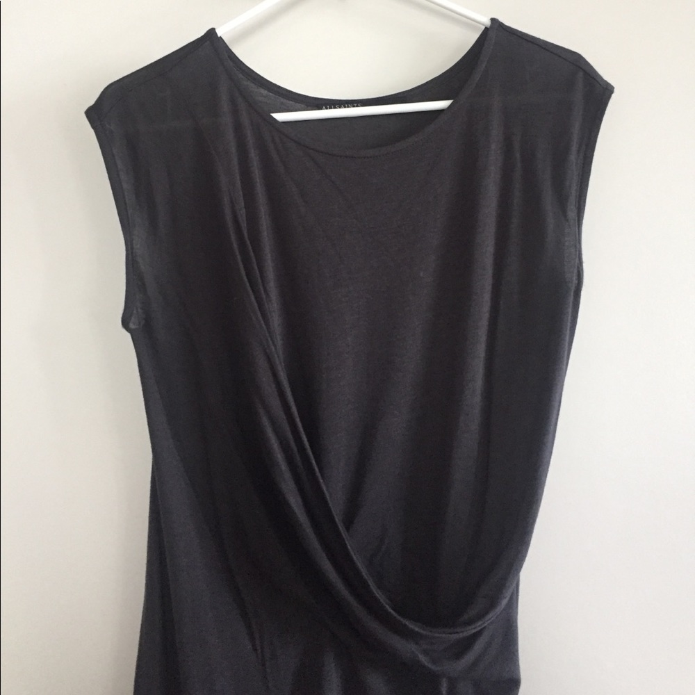 All saints tunic dress - Grey drapey wool/viscose