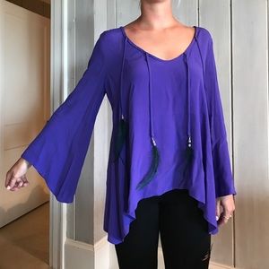 Boutique Blouse With Feathers