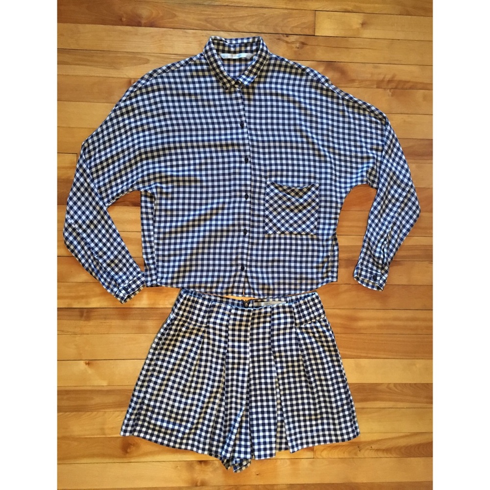 GINGHAM Zara shorts and top set!