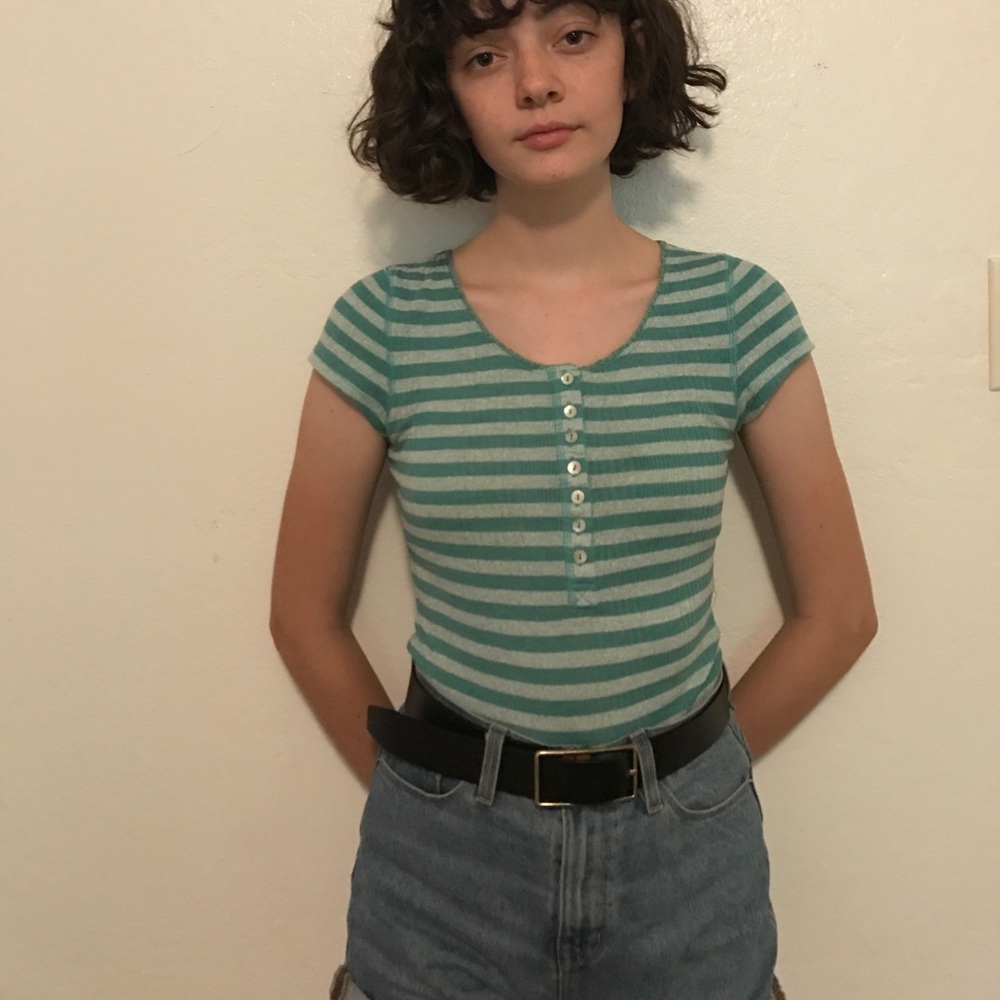 Stiped Torquoise Tee