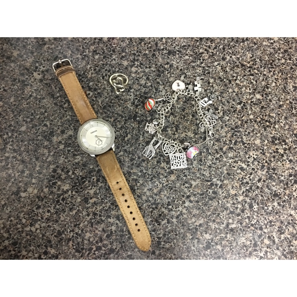 FOSSIL SUEDE STRAP WATCH
