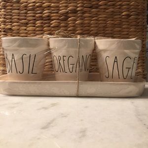 BASIL, OREGANO, SAGE planter set: Rae Dunn