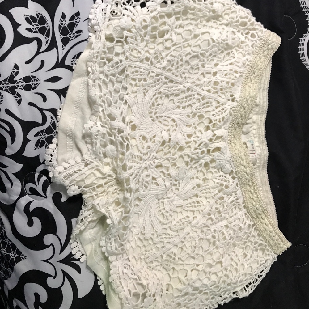 White crochet shorts