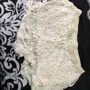 White crochet shorts