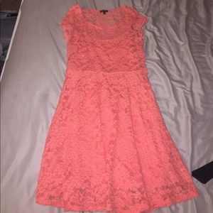 Coral lace dress