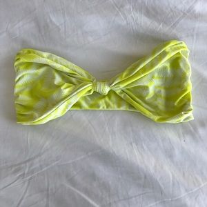 Bright Yellow Mikoh bandeau bikini top.